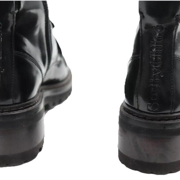 See by Chloe Women Size 37 Black Mallory Combat Ankle Boot Leather Biker $890 - Picture 8 of 13